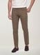 Brown slim-fit stretch cotton twill trousers_2