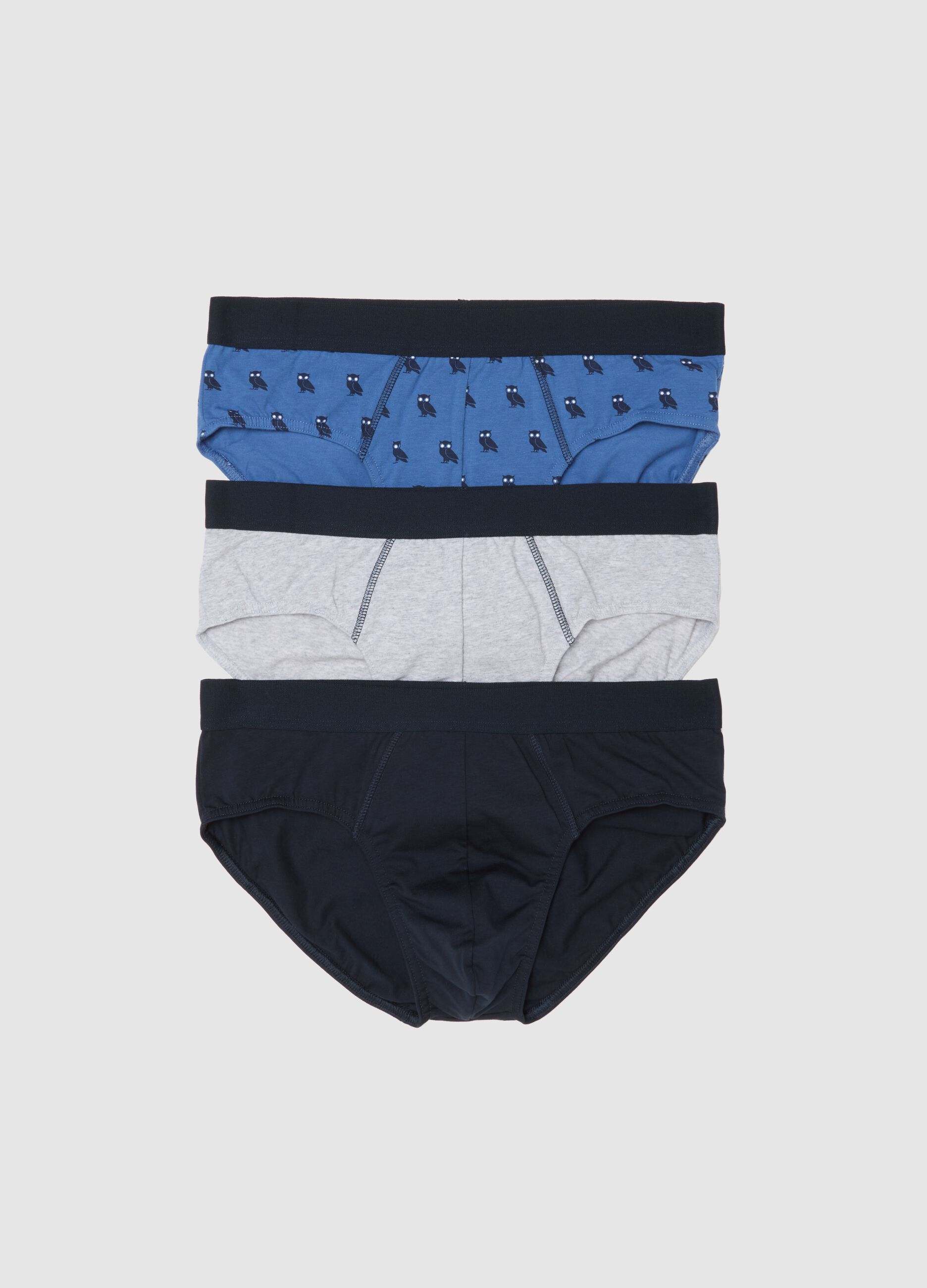 Multicolor stretch cotton tripack briefs