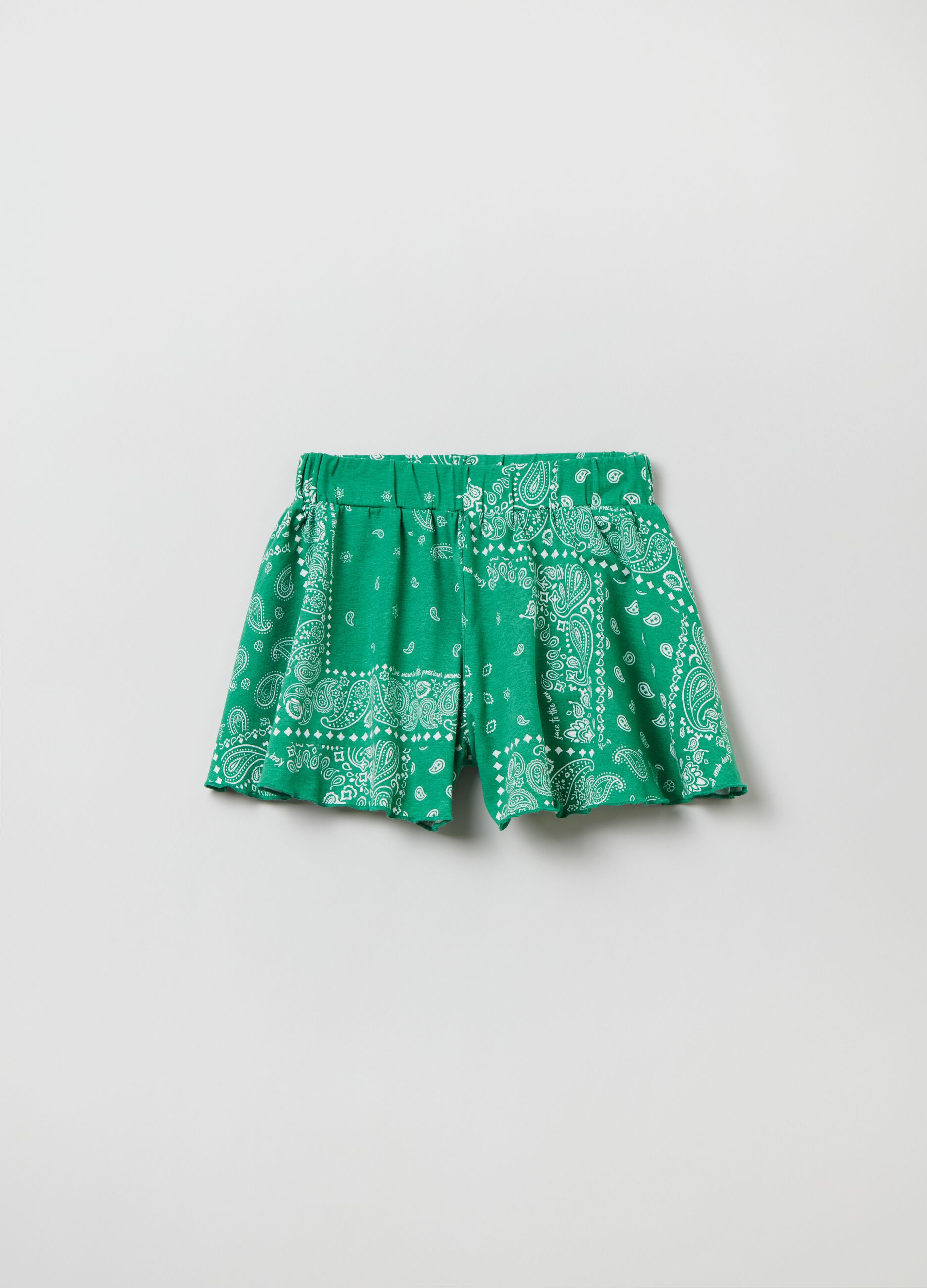 Shorts in jersey con stampa bandana_0