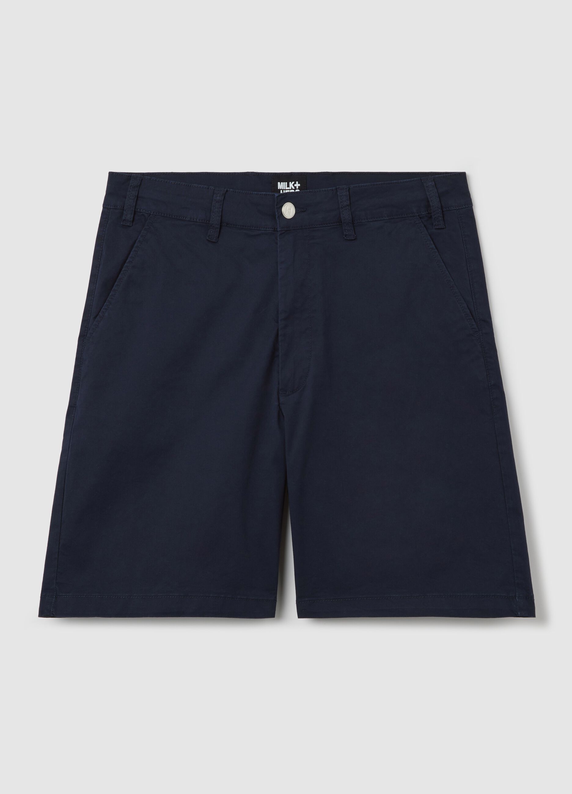 Men’s regular-fit blue shorts in stretch cotton