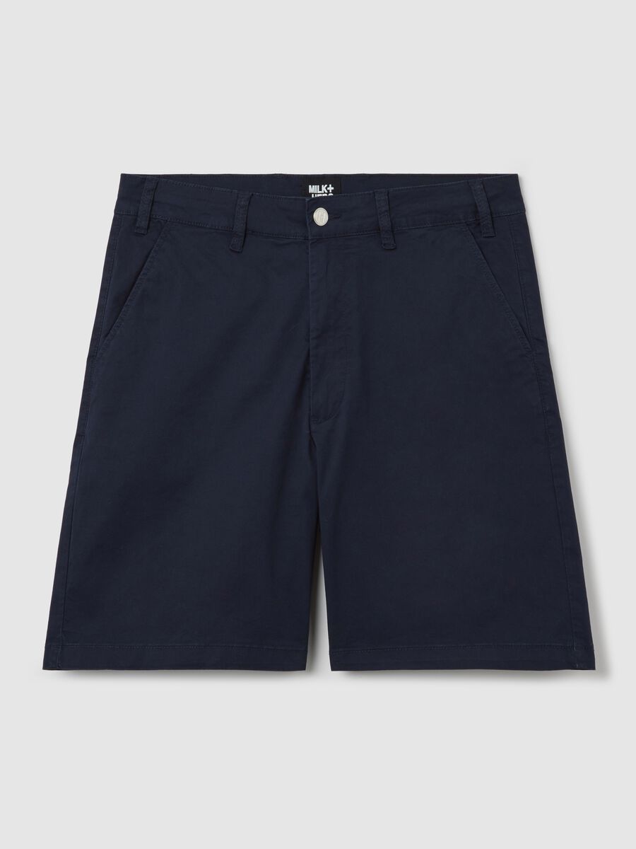 Men’s regular-fit blue shorts in stretch cotton_4
