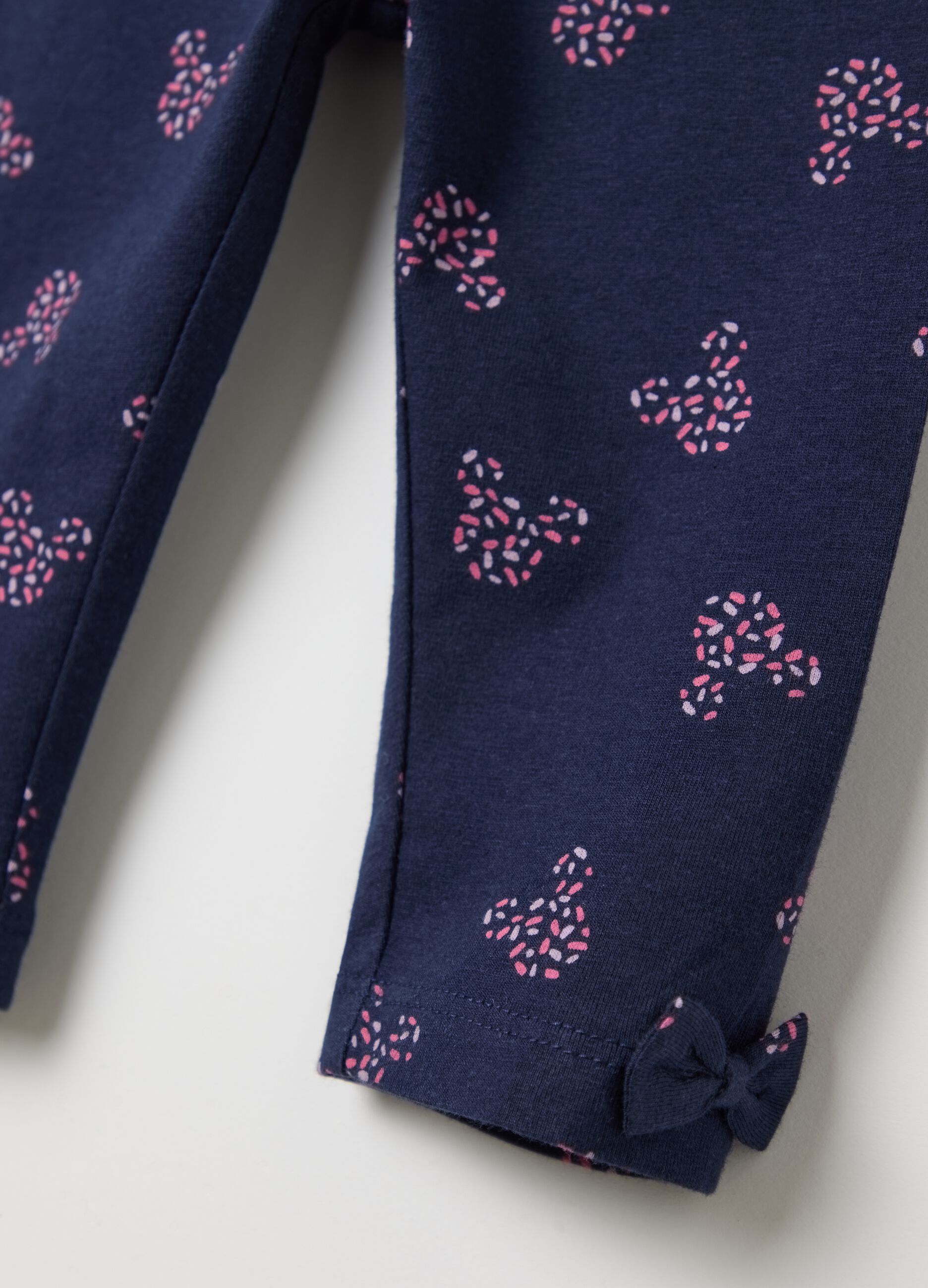 Purple and blue jogging set in stretch cotton with Minnie Mouse print