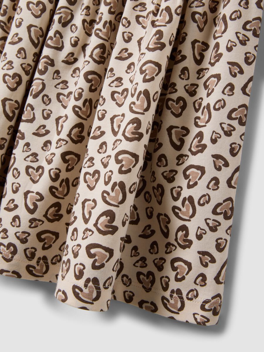 Beige pure cotton mini dress with heart print_3