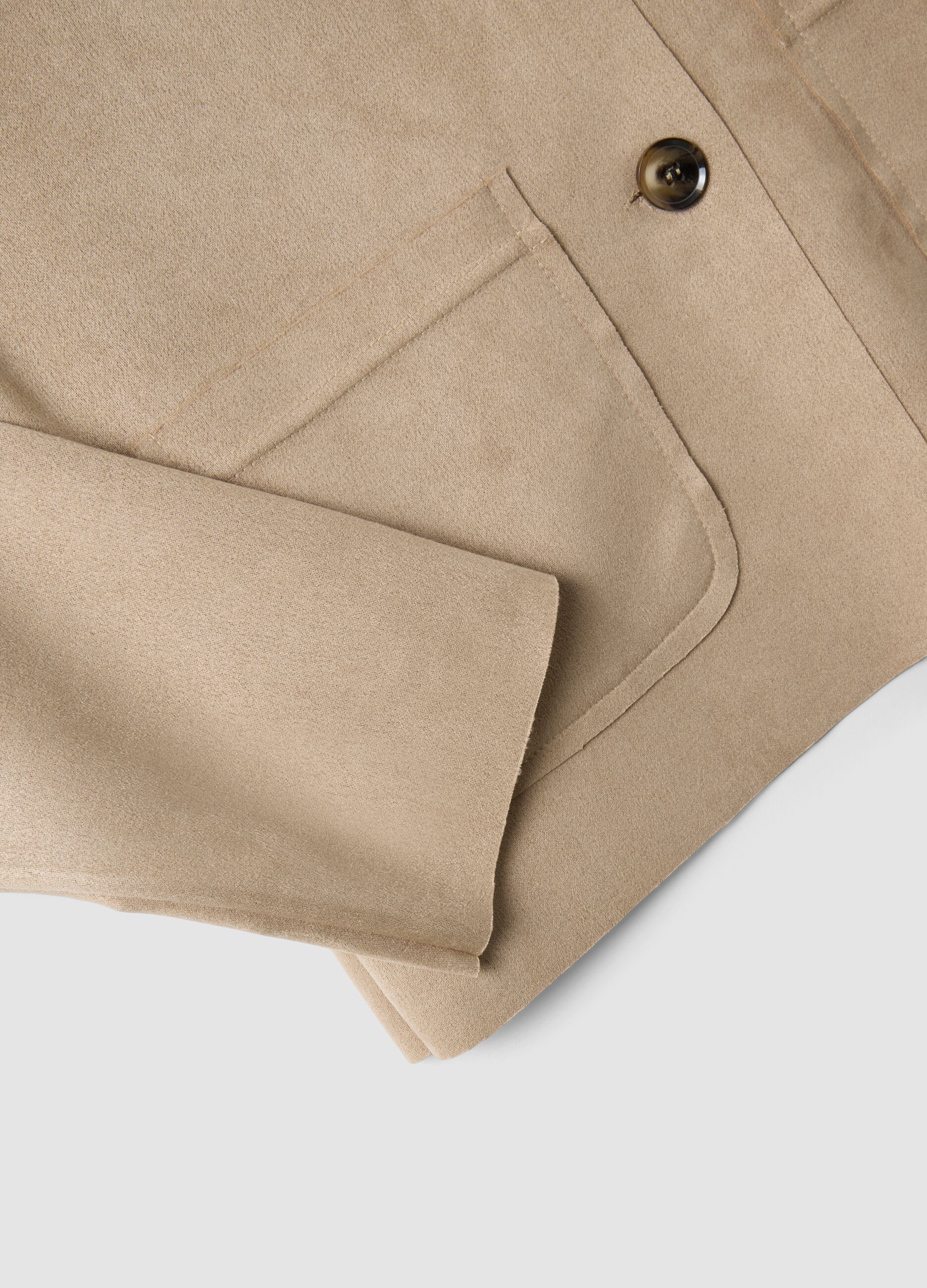 Giacca beige regular fit con tasche frontali