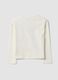White stretch cotton capybara print T-shirt for girls_1