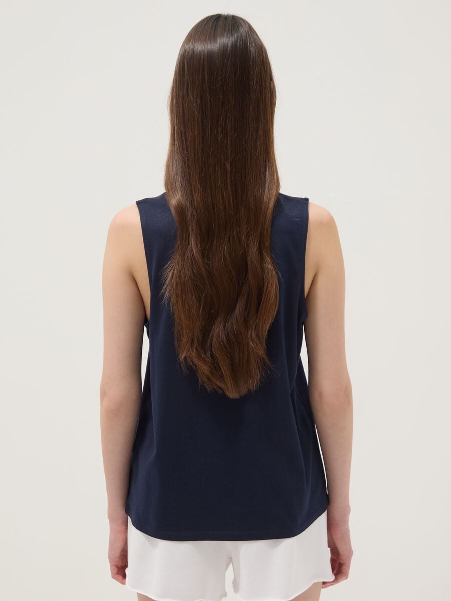 Tank top blu in puro cotone_3