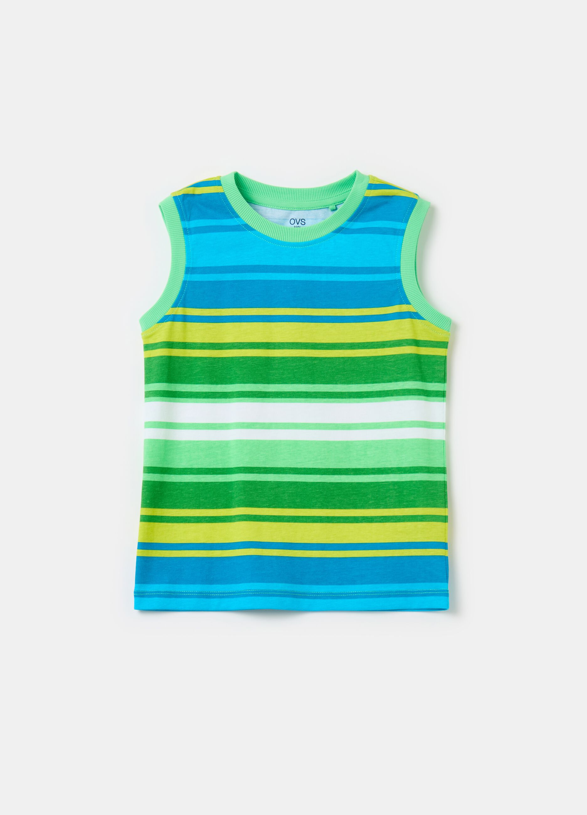 Tank top in cotone a righe