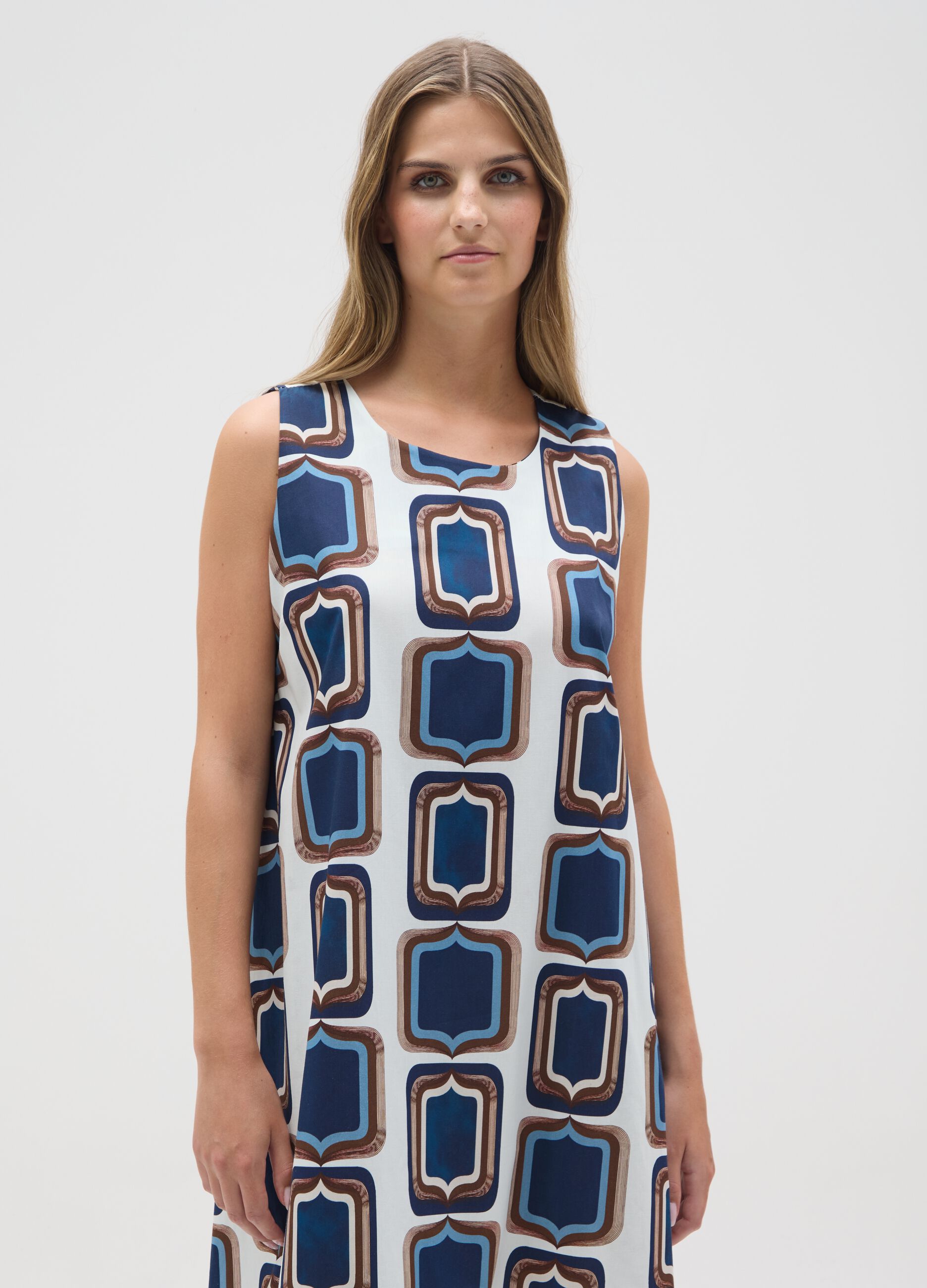 Women's multicolour cotton dress regular fit