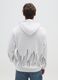 White Cotton Blend Hoodie with Flames_2