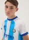 Kids&rsquo; Argentina striped T-shirt in white and sky blue, oversized fit_2