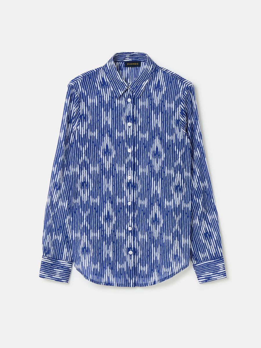 Cotton shirt with ikat print_3
