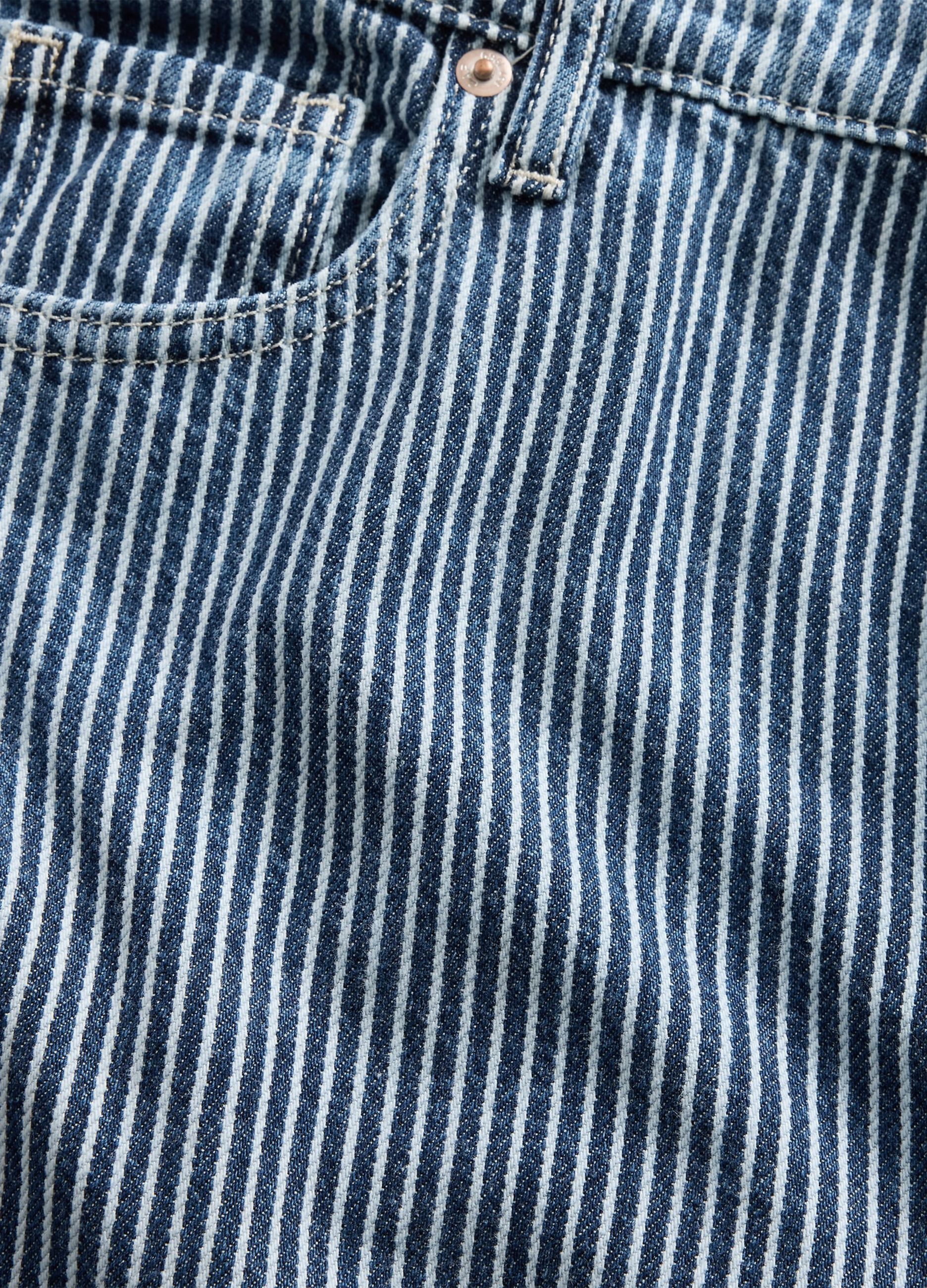 Gap Blue and White Striped Jeans in Cotton and Lyocell Blend