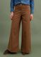 Brown wide-leg stretch cotton trousers_1