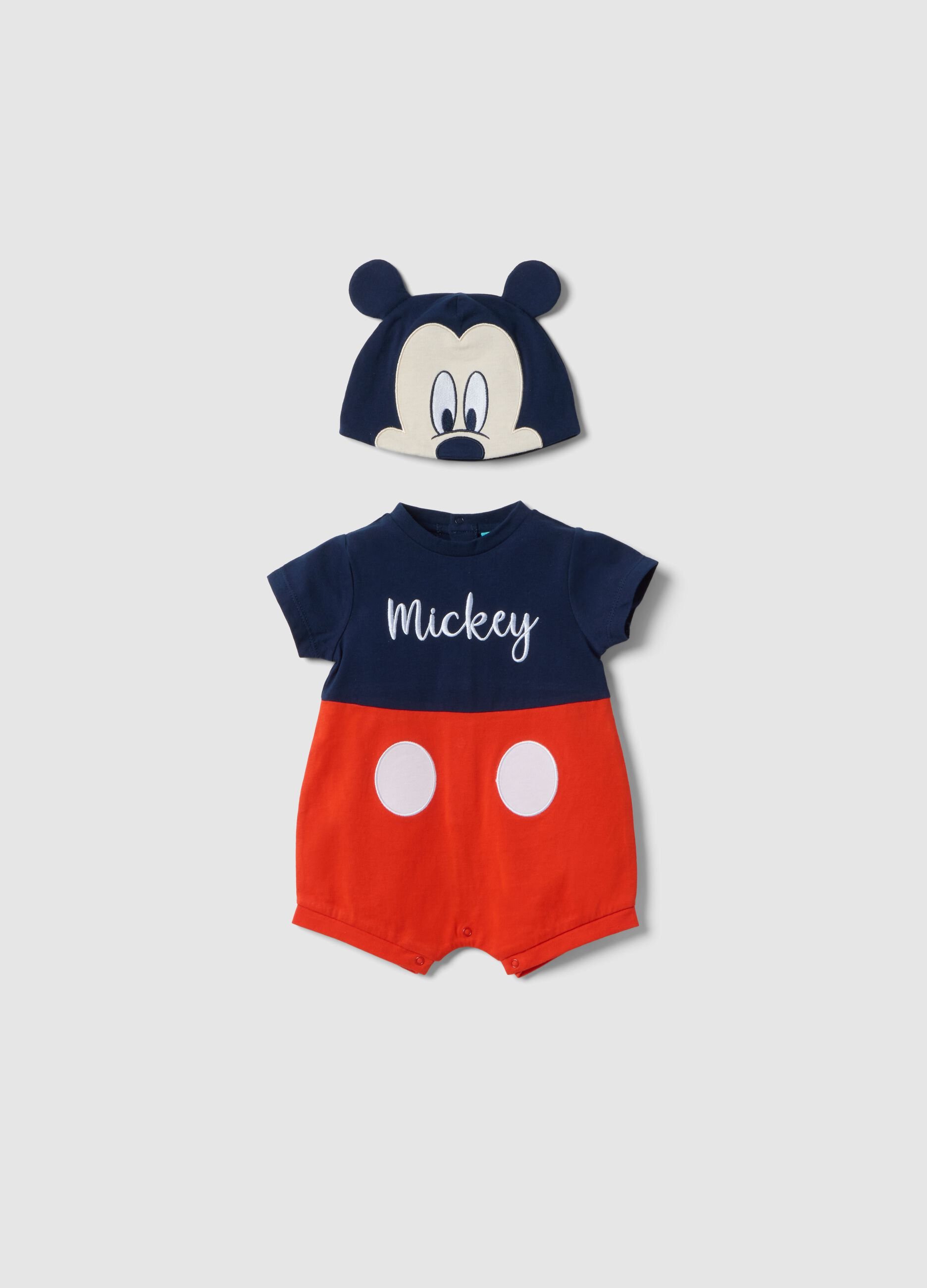 Multicolour pure cotton baby set shaped like Mickey Mouse