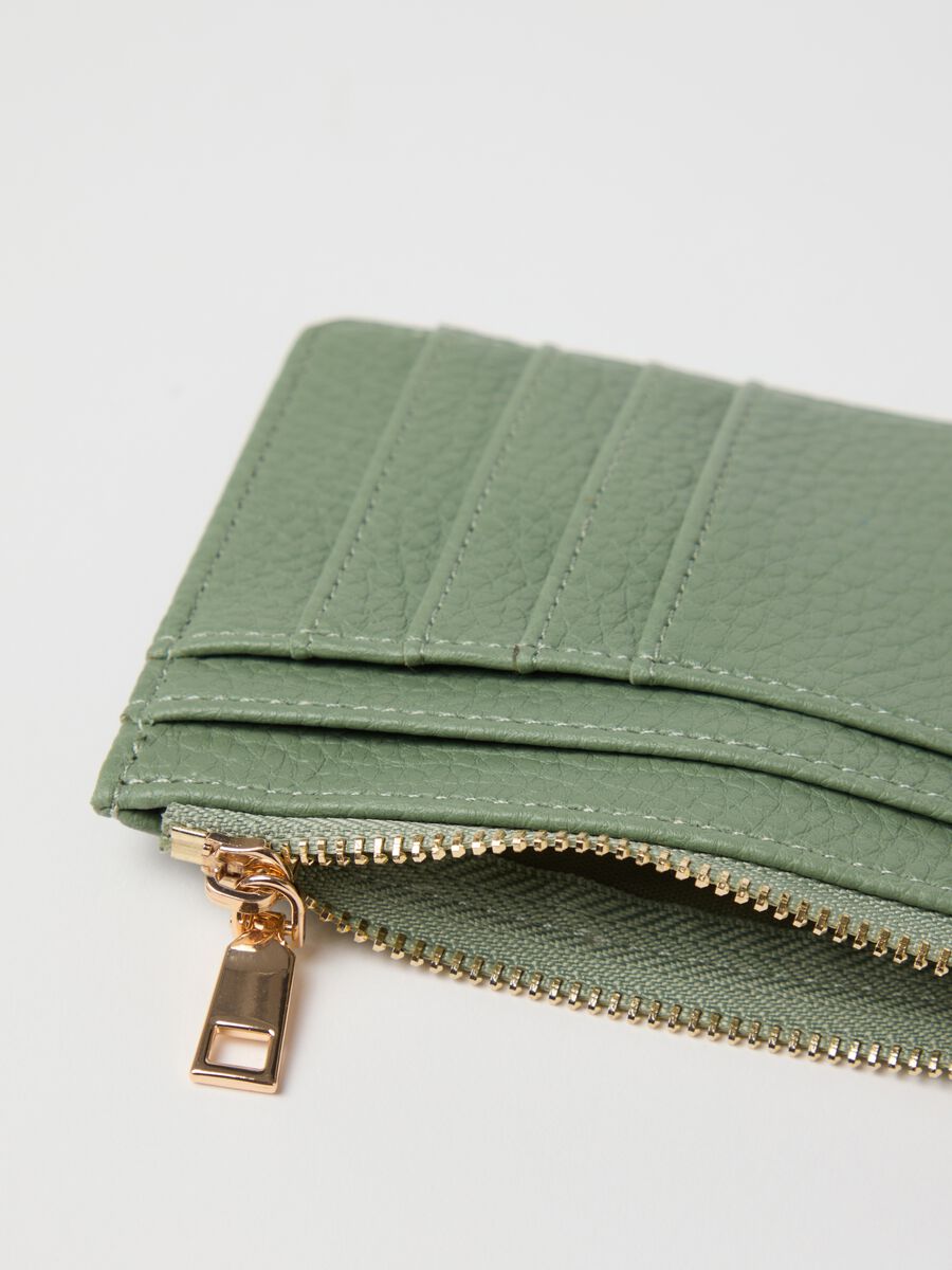 Green textured-effect credit card holder_2