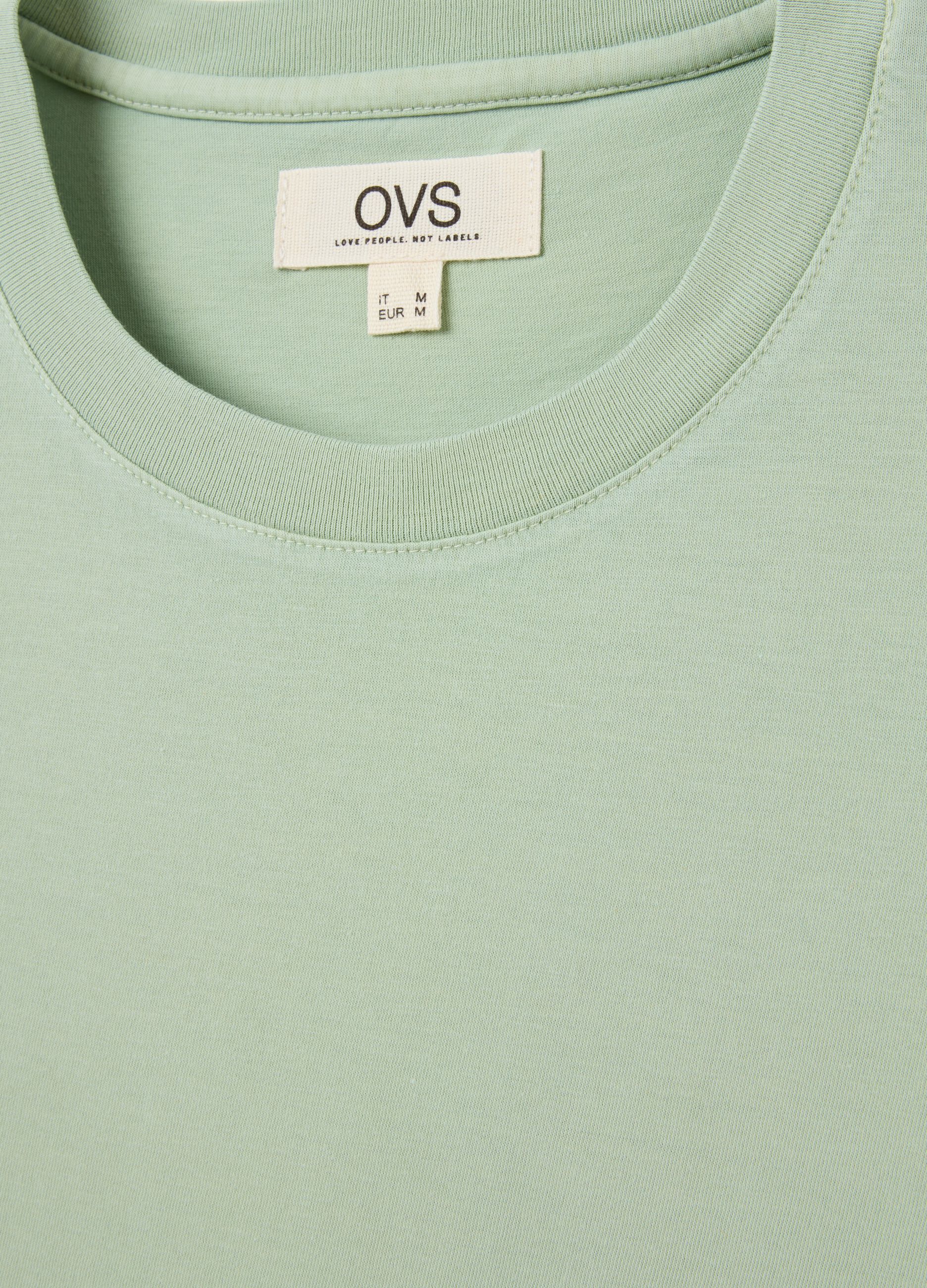 T-shirt da uomo in puro cotone verde regular fit