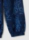 Blue oversized pure cotton all-over print jogger trousers for boys_3