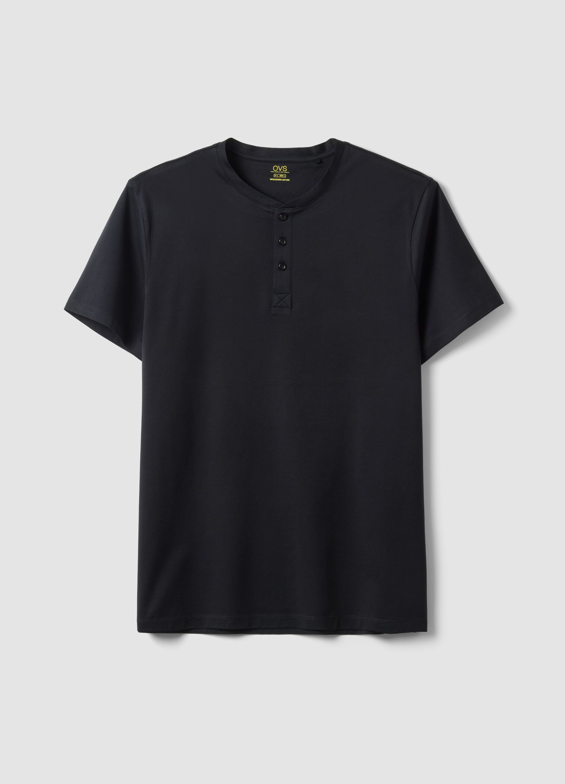 Black pure cotton regular-fit T-shirt