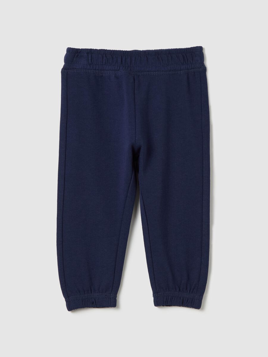 Cotton joggers with elasticated trims_0