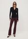 Black viscose, silk and stretch wool crew-neck T-shirt, regular fit_1