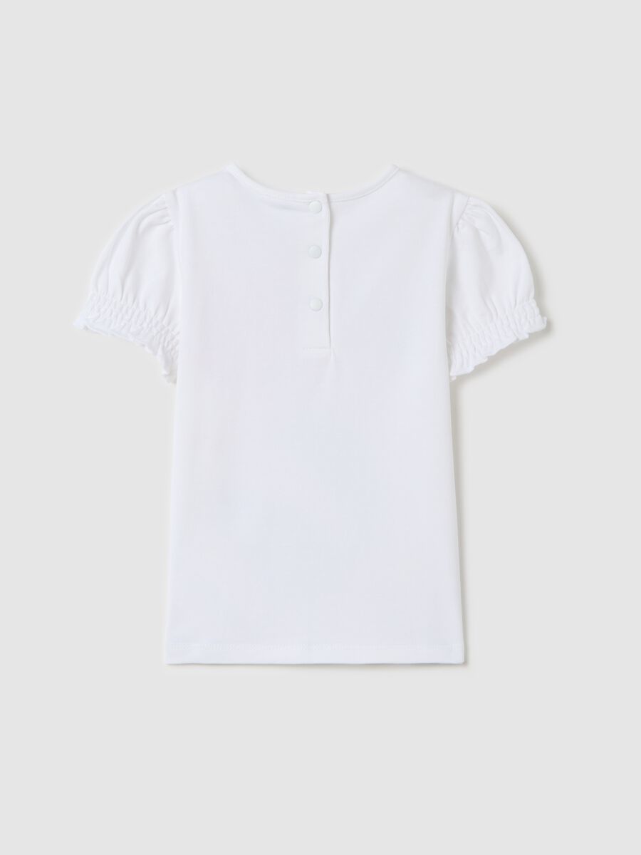 White stretch T-shirt with The Little Mermaid print_1
