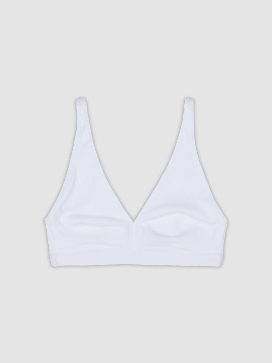 Reggiseno a triangolo bianco in cotone organico elasticizzato_0