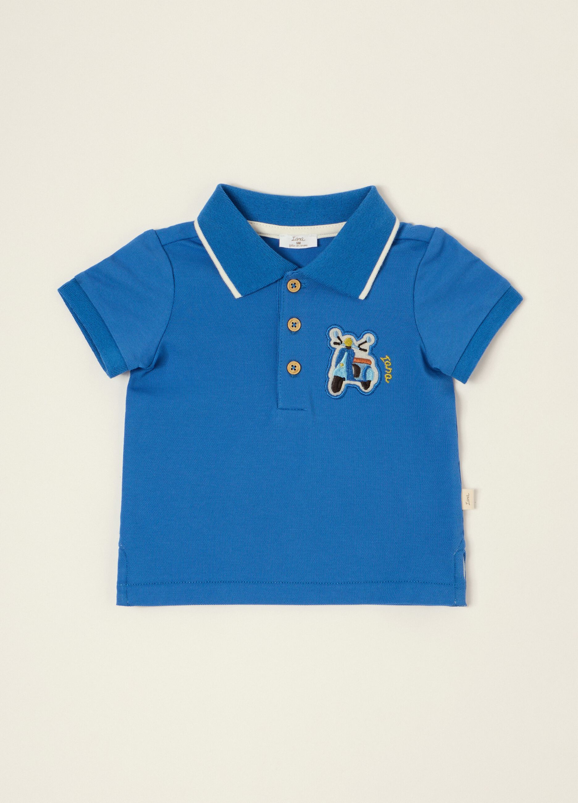 Baby regular-fit short-sleeved blue stretch-cotton polo shirt