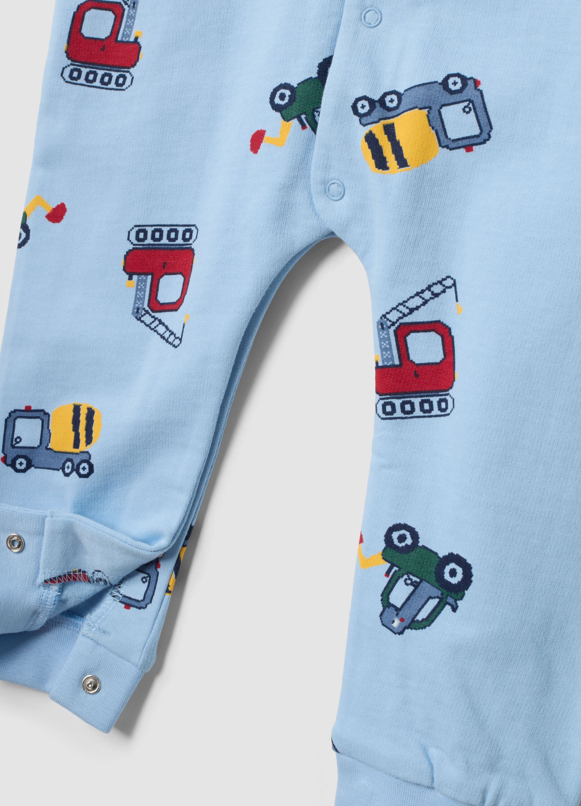 2-pack blue and green organic cotton sleepsuits