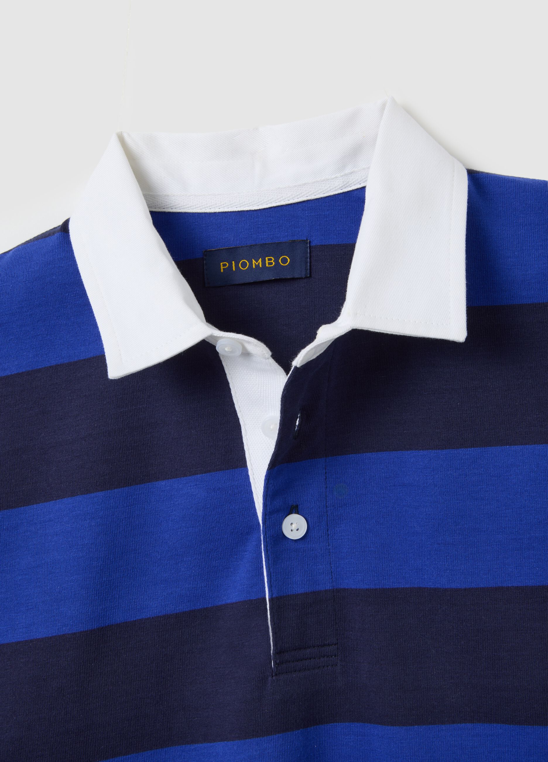 Blue pure cotton polo shirt regular fit