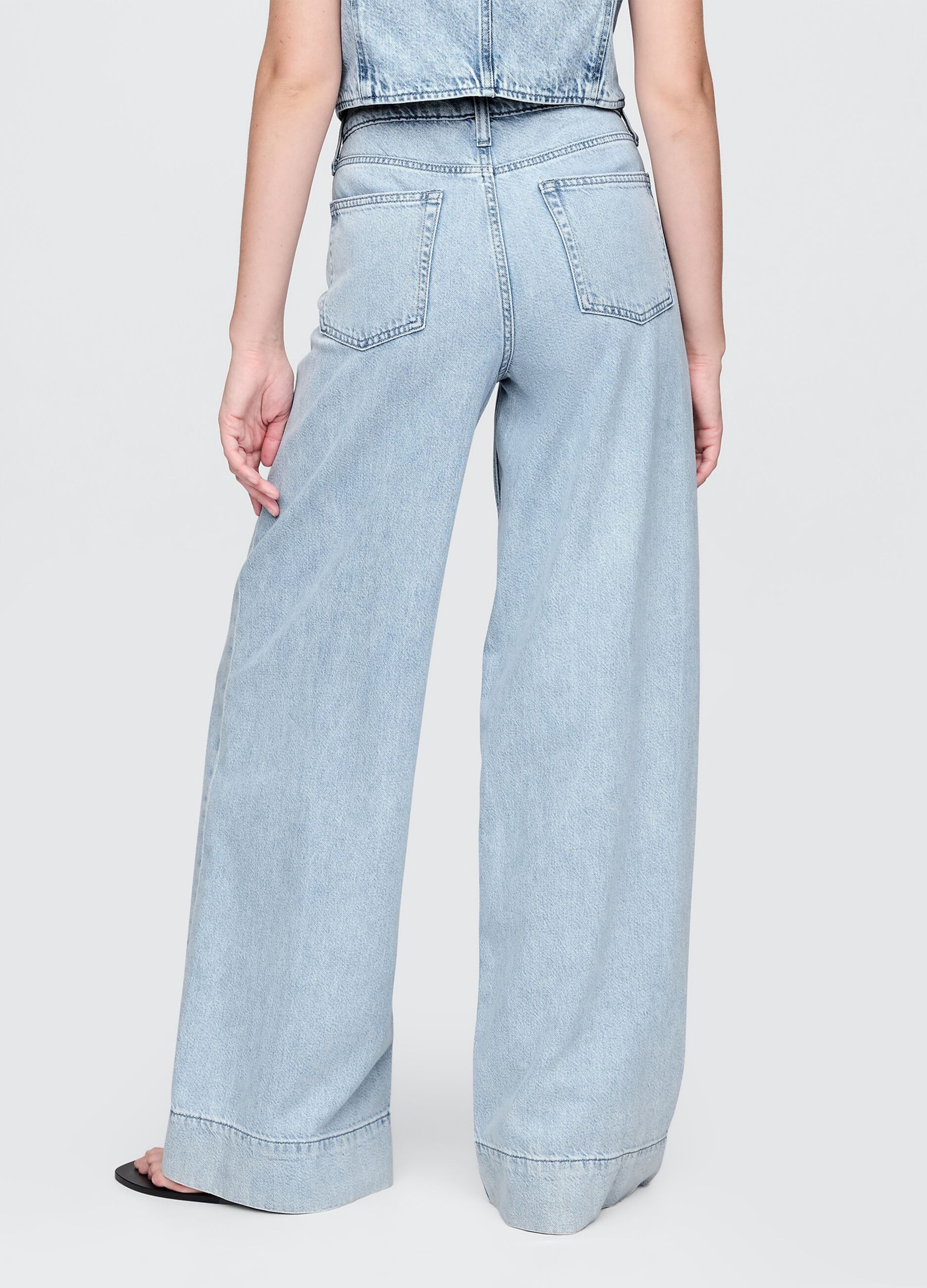 Light Denim Wide Leg Trousers by Gap
