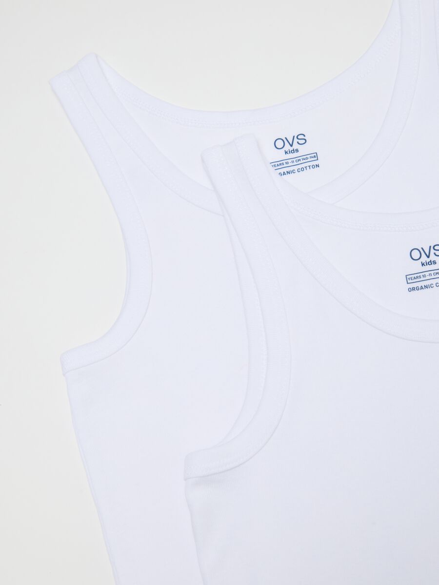 Boys' white undershirts twin pack in pure cotton regular fit_3
