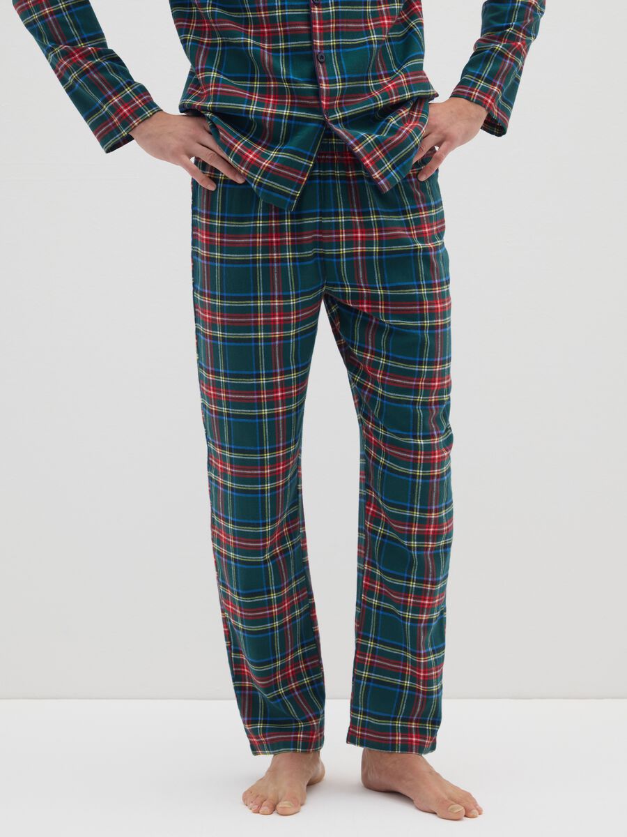 Pigiama in puro cotone multicolor regular fit a quadri_3