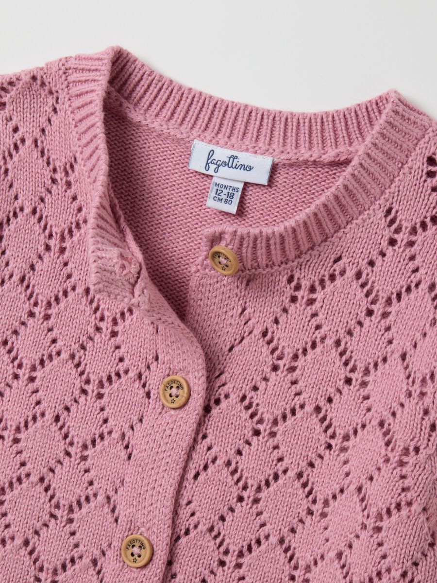 Girls' pink pure cotton cardigan_2