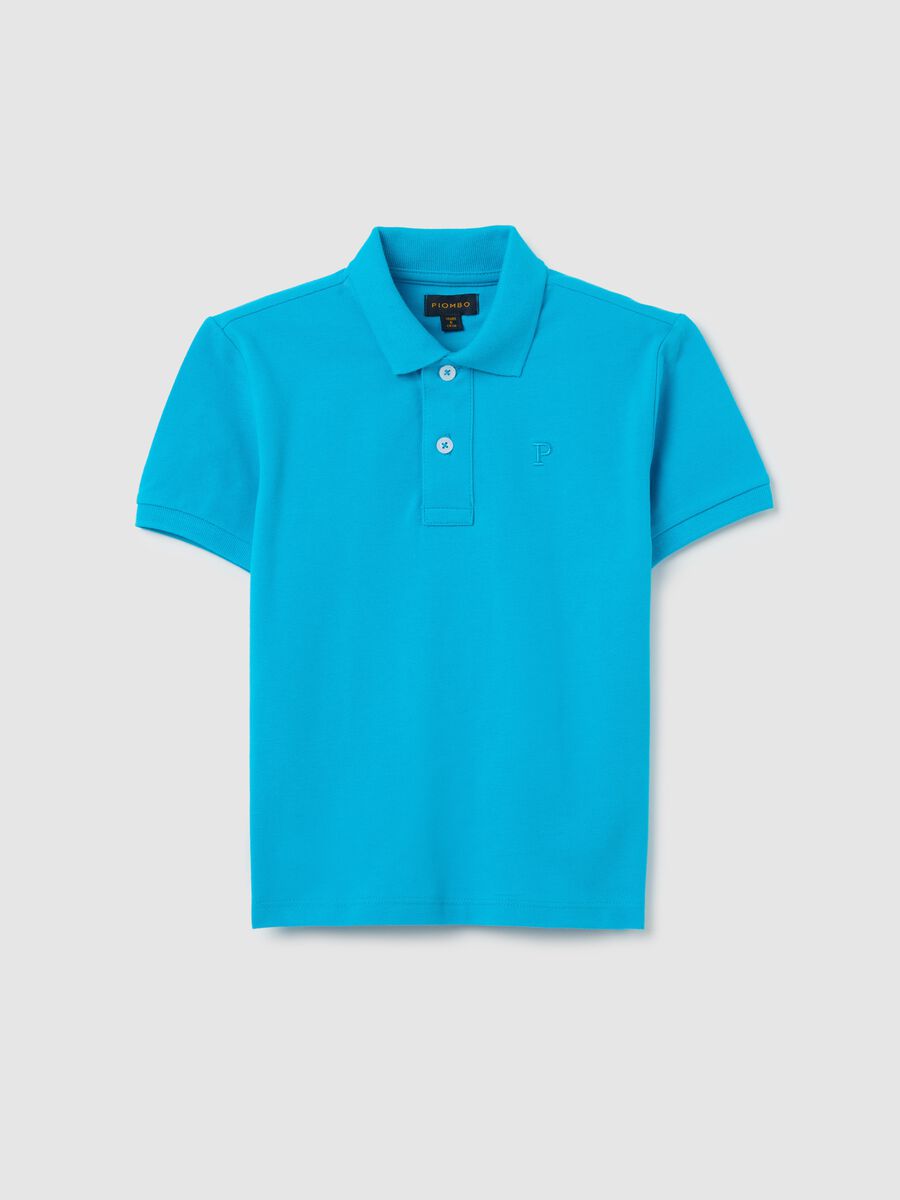 Light Blue Short Sleeve Cotton Polo_1