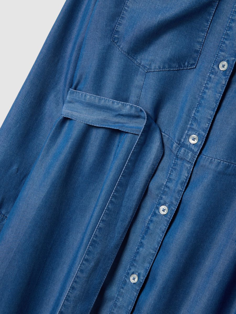 Abito premaman lungo in puro lyocell blu regular fit_1