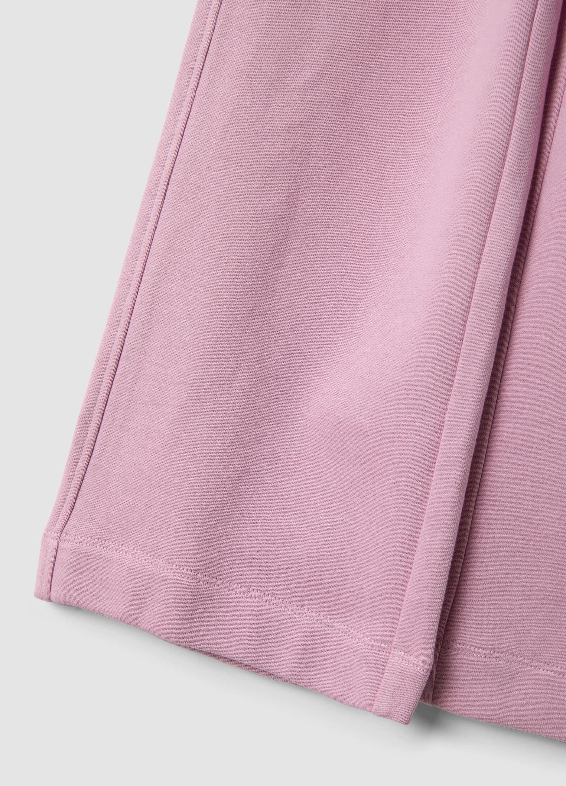 Pantaloni culotte rosa in puro cotone organico per bambina