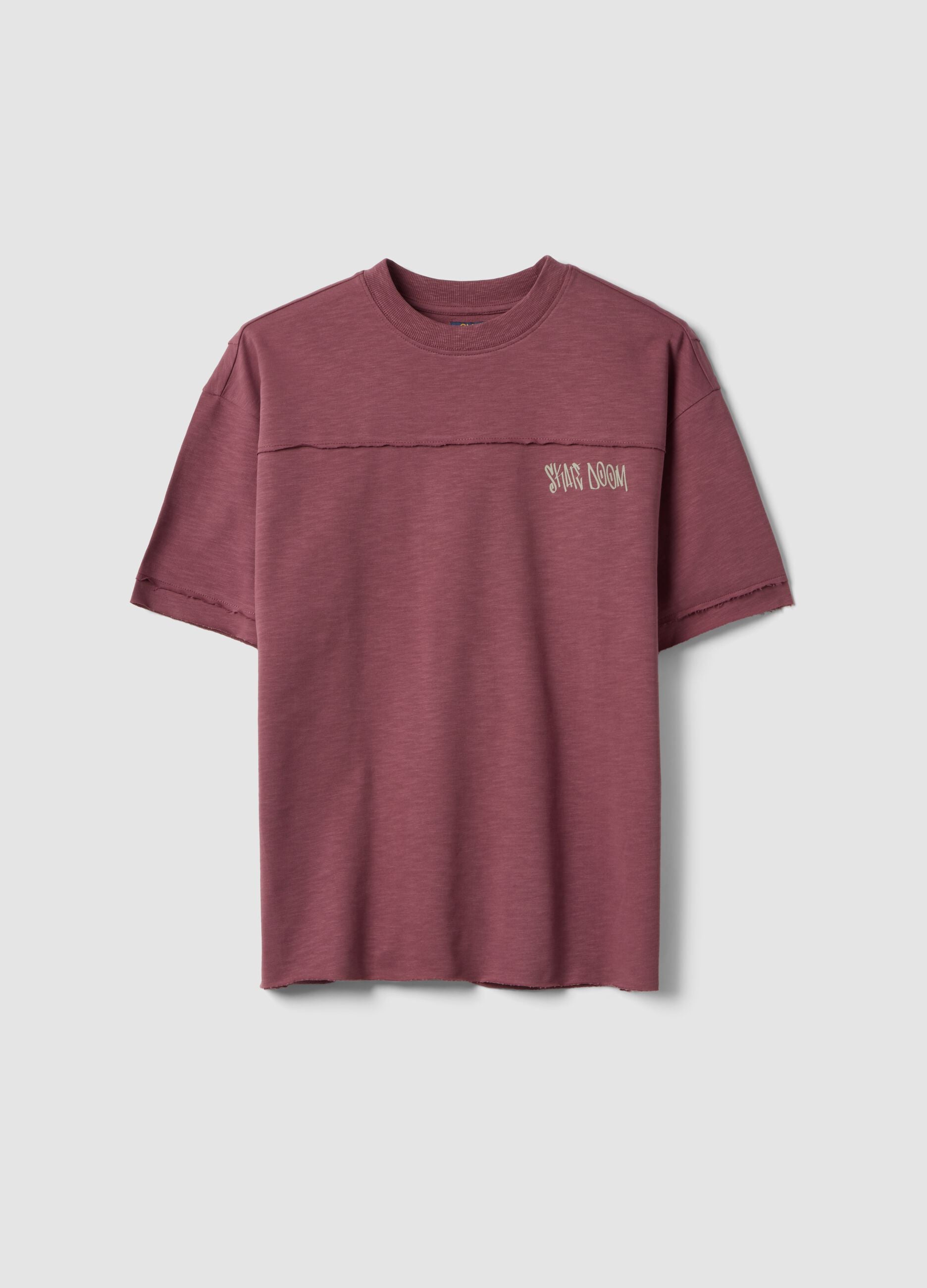 T-shirt rossa in puro cotone a maniche corte per ragazzo over fit