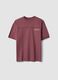 T-shirt rossa in puro cotone a maniche corte per ragazzo over fit_0