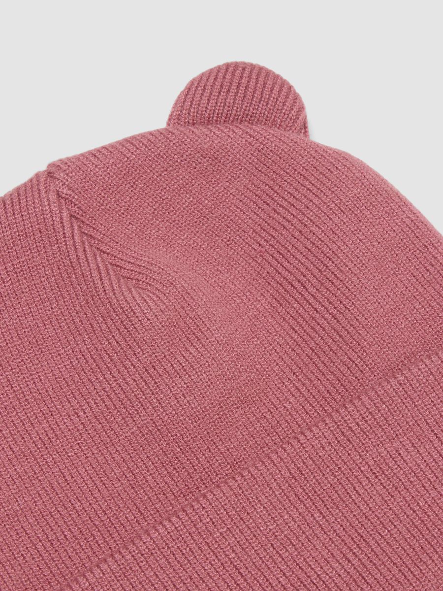 Pink knitted viscose-blend hat with ears_2