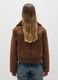 Brown jacket with zip in stretch fabric_4