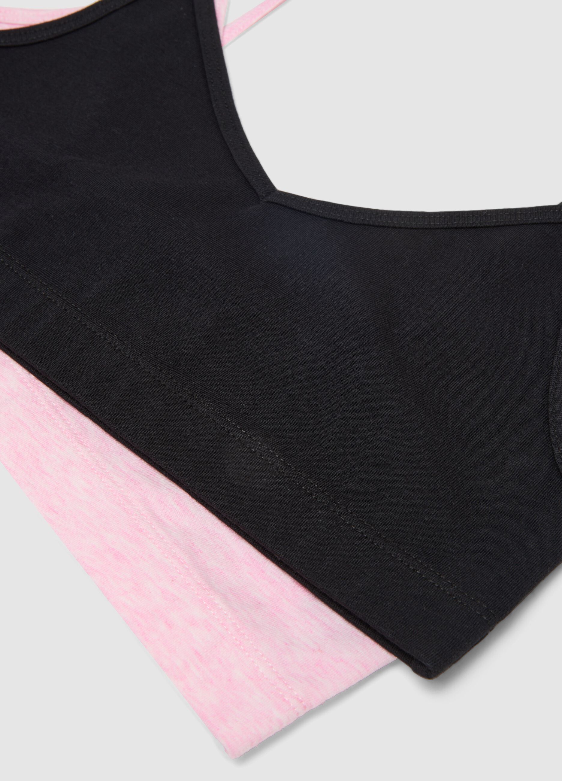 Bipack reggiseni in cotone elasticizzato multicolor da ragazza