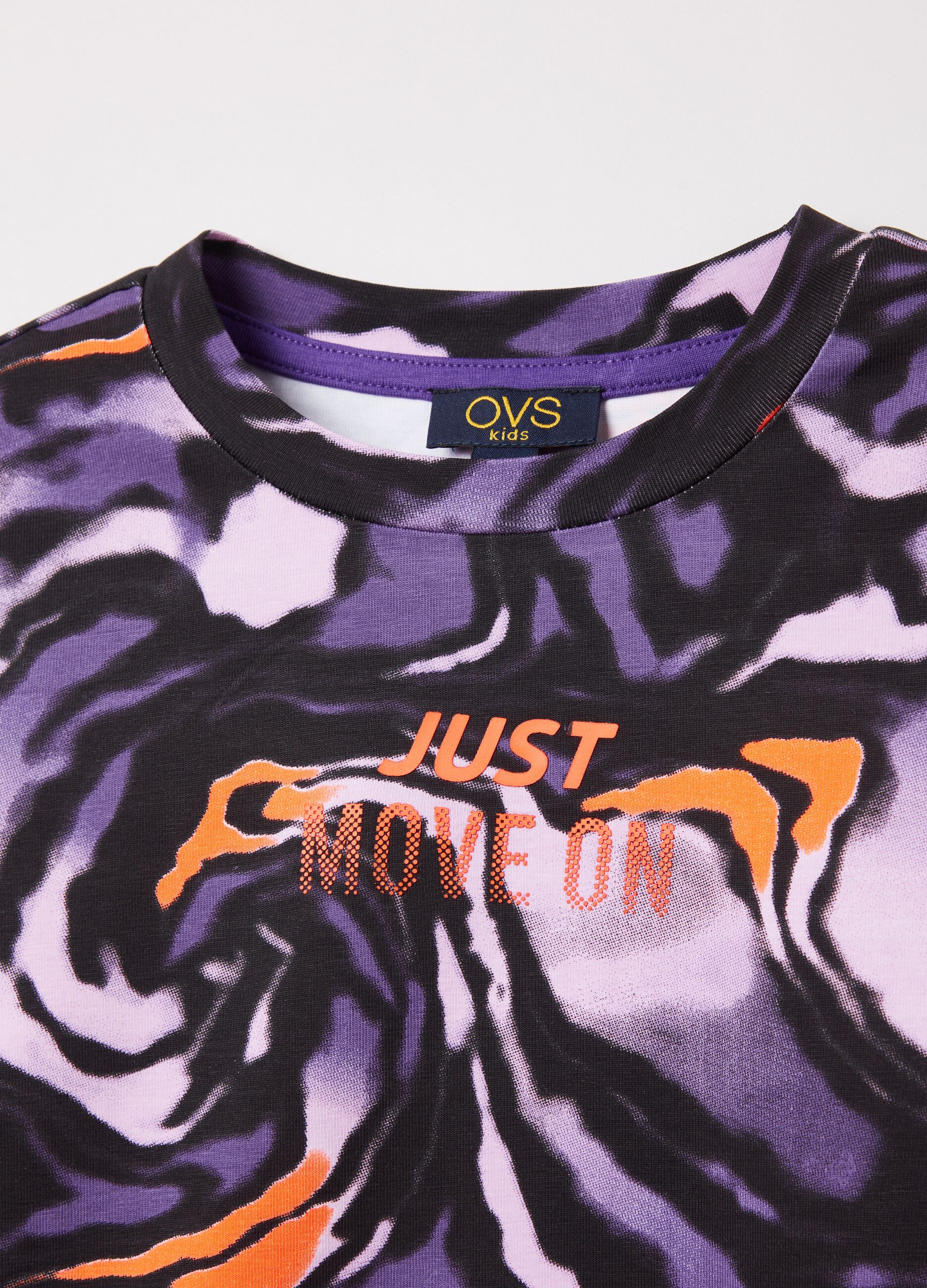T-shirt maniche lunghe Tie Dye con stampa