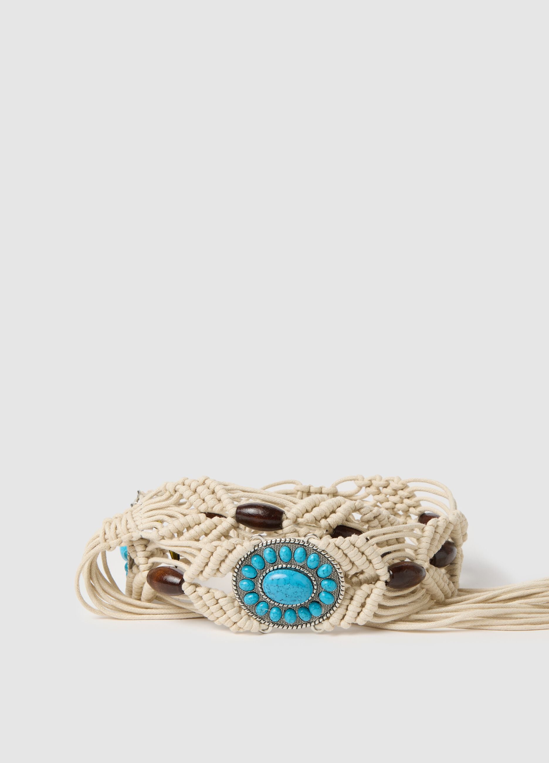 Boho belt with turquoise details