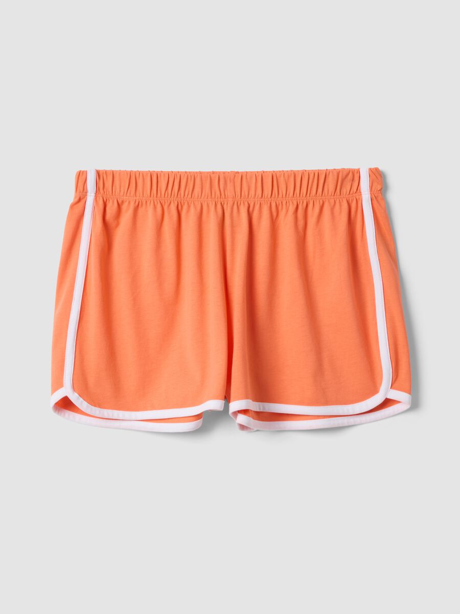 Orange pure cotton pyjama shorts, regular fit_4