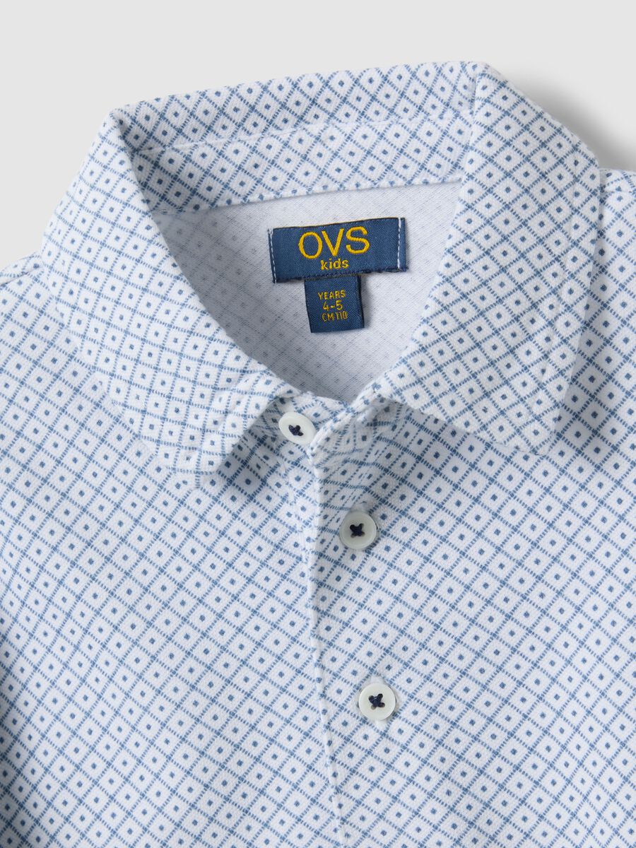 Children's regular fit multicolour checked stretch cotton polo_3