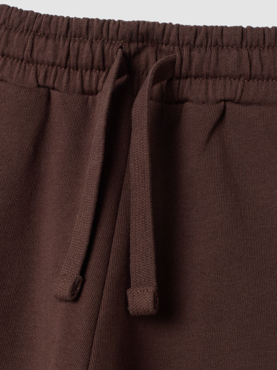 Pantaloni jogger marroni in puro cotone_2