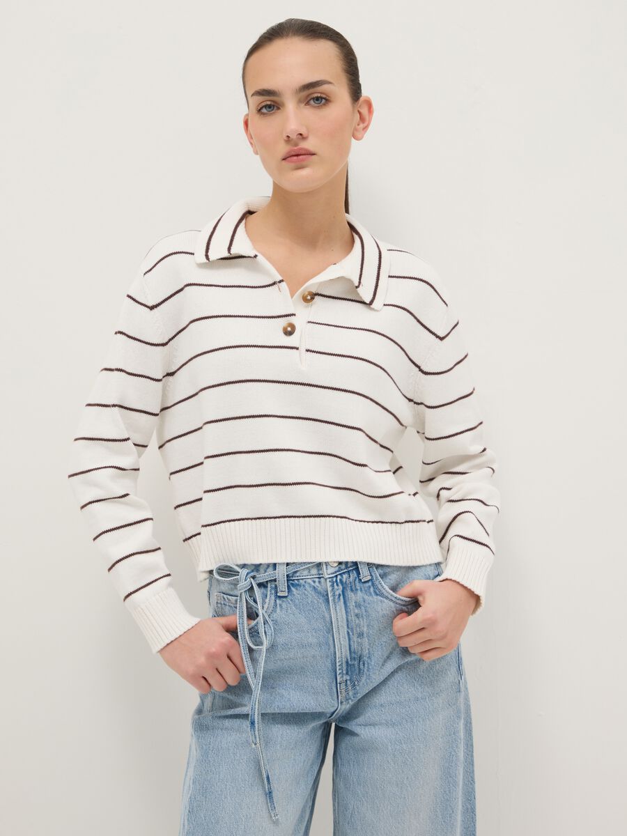 Multicolour striped pure cotton jumper regular fit_0