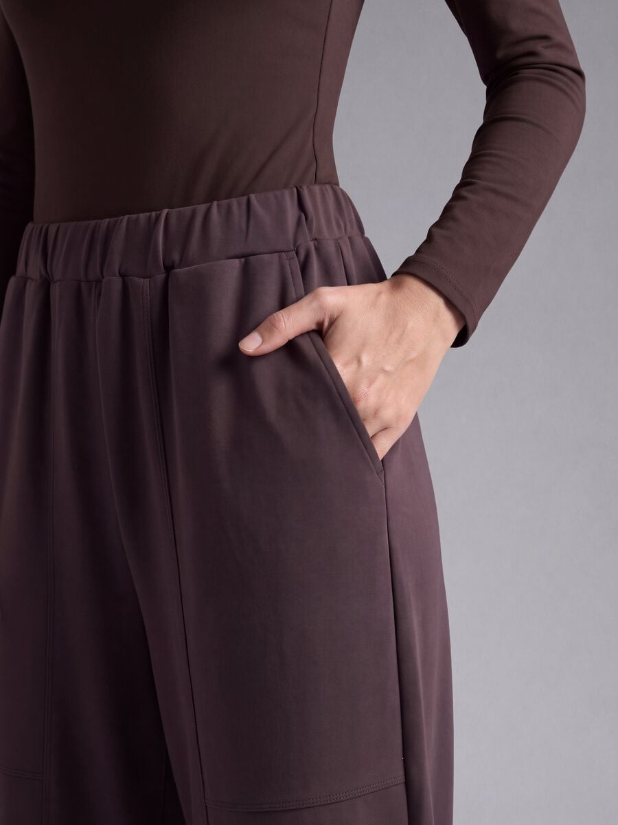 Pantaloni sportivi viola in viscosa elasticizzato_4