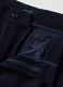 Navy blue formal carrot-fit trousers in wool and viscose blend_1