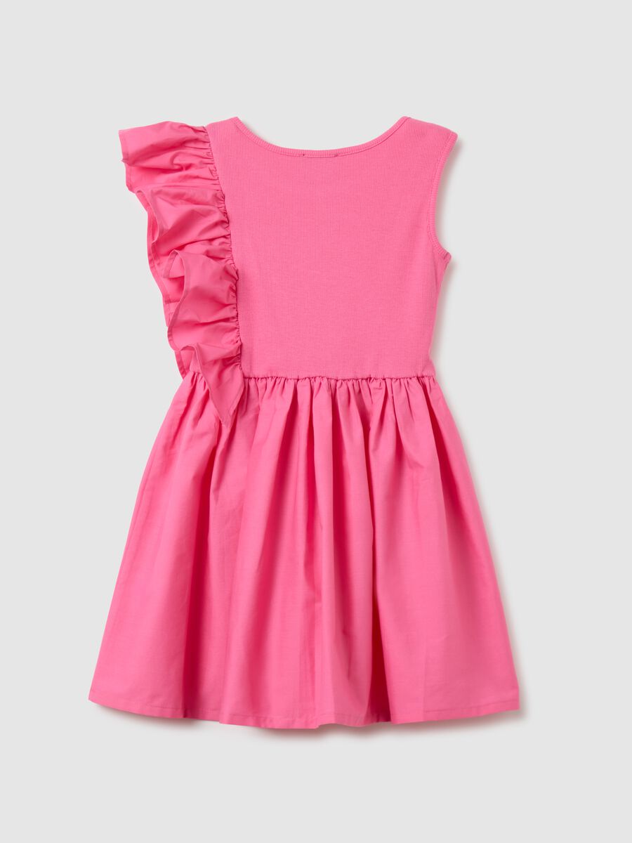 Girl's Pink Cotton Dress Regular Fit_1